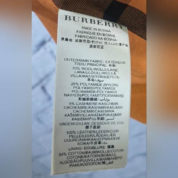 NWT Burberry Womens Jacket Cropped Moto Orange Zip Cuff Wool Cashmere 950$ 2 US - Picture 8 of 16